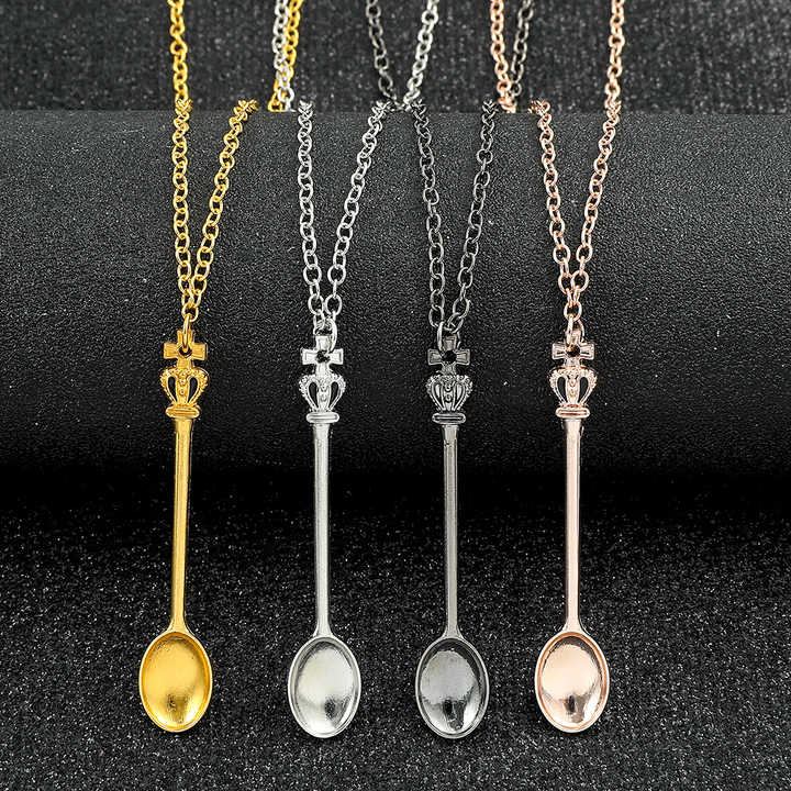 Mini Crown Tea Spoon Necklace